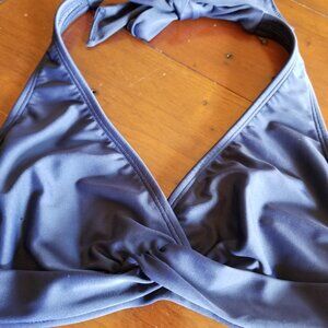 Athleta Bra Cup Halter Bikini Top in Navy Blue, size 34 B/C
